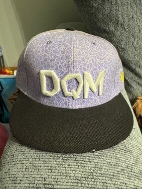 Lavender Pattern Snapback Hat with Black Brim